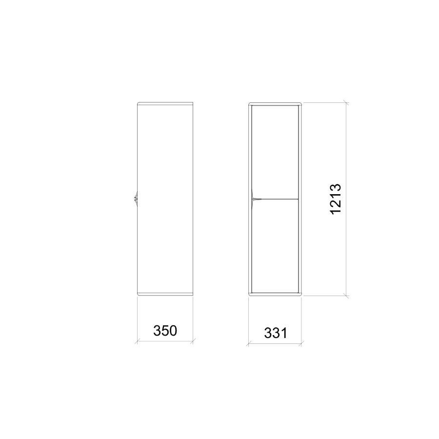 Hangkast rechtsdraaiend - Theuns Eiken meubels